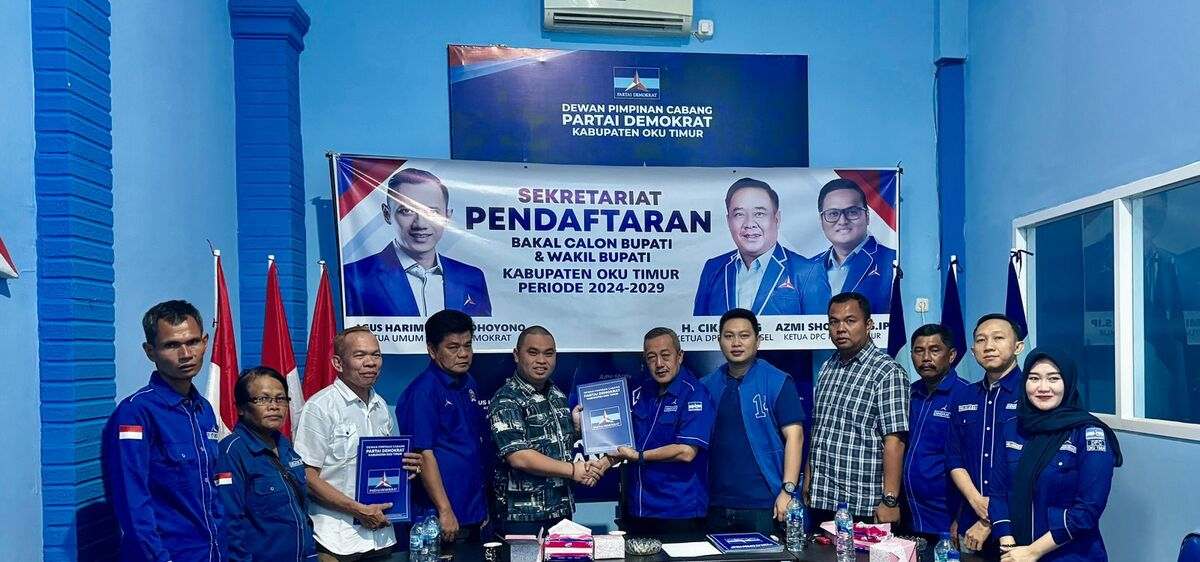 Enos Yudha Kompak Ambil Formulir Ke Partai Demokrat Serius Duet Kembali Di Pilkada Oku Timur 2024 