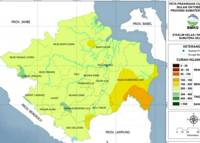 BMKG: Sebagian Wilayah Sumsel Diprediksi Hujan Lebat hingga Akhir September 2024, Ingatkan Untuk Waspada