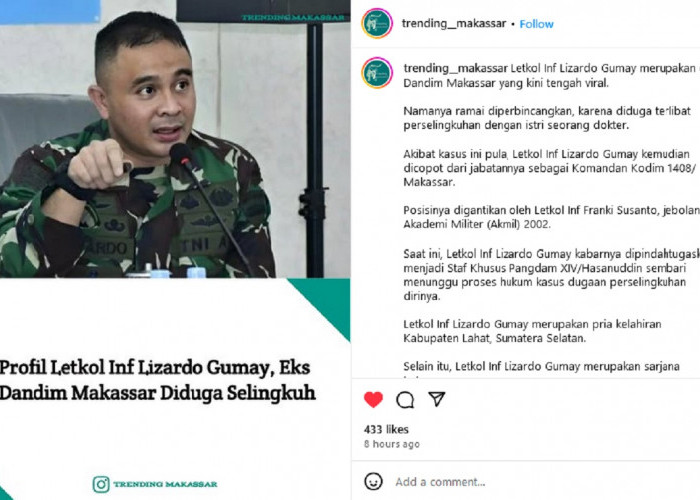 Letkol asal Lahat Dicopot dari Jabatan Dandim Makassar, Ini Kasusnya