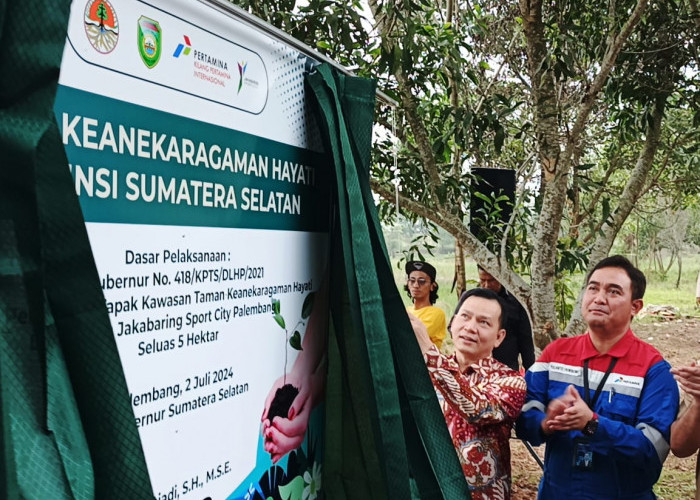 Pj Gubernur Sumsel Mulai Groundbreaking Taman Keanekaragaman Hayati di Komplek Jakabraing Sport City Palembang.