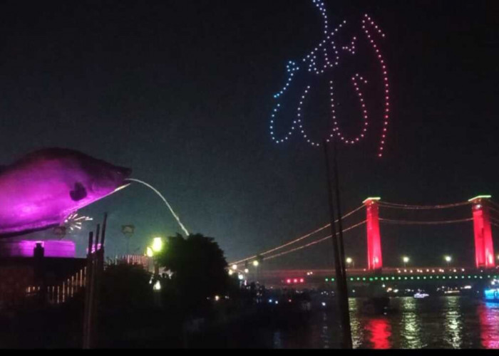 150 Drone Ciptakan Visual Menakjubkan, Palembang Menuju Destinasi Wisata Berkelas Internasional