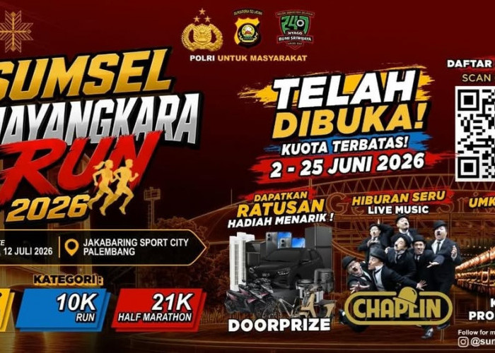  Sumsel Bhayangkara Run 2026 Lintasi Ikonik Kota Palembang, Jembatan Ampera hingga Gedung Presisi Polda Sumsel