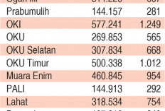 Pagaralam Terendah, Palembang Terbanyak