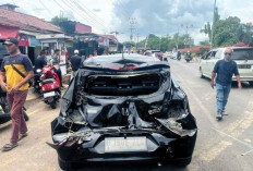  Terjadi di Jalan Prabumulih-Muara Enim, Enam Mobil Rusak Parah Dihantam Dump Truck, Ini Penyebabnya