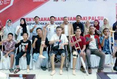 HUT AP II, Beri Bantuan 7 Kaki Palsu untuk Warga Penyandang Disabilitas di Sumsel