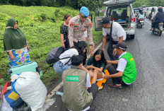 Piket Pospam Tugu Nanas Datangi TKP Kecelakaan Lalu Lintas di Jalan Jenderal Sudirman Prabumulih