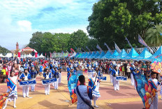 Aksi Atraktif Marching Band Bahana Muda Palembang Bakar Semangat Peserta Jalan Sehat HUT 31 Sumatera Ekspres