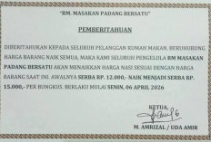 Harga Nasi Padang di Banyuasin Sumsel Naik Jadi Rp15 Ribu per Porsi Mulai 6 April