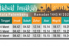 Jadwal Imsak, Buka Puasa dan Sholat 5 Waktu Kota Palembang Sabtu 16 Maret 2024