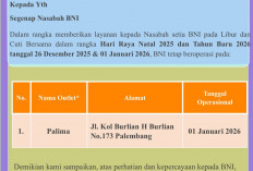 BNI Maksimalkan Layanan Digital, Tetap Buka Outlet Terbatas di Palembang Selama Libur Tahun Baru 2026
