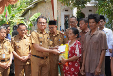 Tindak Lanjut Kepedulian, Pj Bupati OKI Tinjau dan Bantu Korban Kebakaran di Desa Srinanti