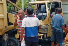 Adu Kambing Dump Truk di Kayuagung Diselesaikan Secara Kekeluargaan