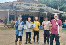 Polsek Pangkalan Lampam Gelar Olahraga Bersama dan Pembagian Sembako untuk Warga Kurang Mampu