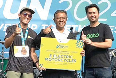 Lima  Pengemudi Ojol Prasejahtera Peroleh Motor Listrik, Dalam Ajang  PLN Electric Run 2024