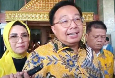 Airlangga Kenalkan Anita Cawagub dari Partai Golkar, saat Buka Rakerda Bapera di Hotel Beston Palembang