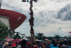 Lomba Panjat Pinang Meriah di OKI, Hadiah Rp10 Juta Jadi Rebutan