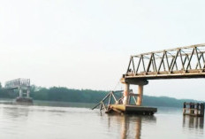 Pj Bupati Muba Minta Perusahaan Bertanggung Jawab, Jembatan P.6 Lalan Ambruk Ditabrak Tongkang Batu Bara