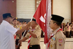 Lepas Kontingen Jamda Pramuka Penggalang 2026, H Arlan Pesankan Hal Ini