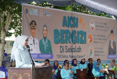 Hidup Sehat dengan Aksi Bergizi Ketua TP PKK OKI Bersama Dinkes Sambangi Sekolah 