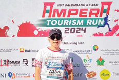 Yang Penting Enjoy, Dapat Sehat-Bugar. Sekjen Komite Ekraf Palembang Ikut Musi Run Kategori 5K