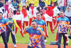 Haornas, Toha  Senam Bersama Masyarakat-Launching Muba Fit 2025, Bagikan Berbagai Doorprize Menarik 