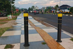 Puluhan Tiang Pembatas Trotoar di Jl Wali Kota Husni Palembang Hilang, Diduga Dicopot Bertahap