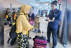 Bandara Internasional SMB II Palembang Kembali Layani Rute Penerbangan Bawa Jemaah Umrah ke Jeddah dengan Mask