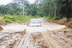 Ceburkan Mobil ke Lumpur, Melintas Jalan Desa Sungai Jeruju OKI 