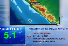 Gempa Magnitudo 5,1 Guncang Barat Laut Lubuklinggau, Warga Merasakan Getaran Ringan, Tak Berpotensi Tsunami