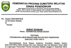 RESMI! Dinas Pendidikan Sumatera Selatan Keluarkan Edaran Perubahan Libur Jelang Puasa dan Lebaran, Catat! 