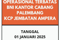 BNI Kantor Cabang Palembang Tetap Beroperasi Terbatas pada 1 Januari 2025