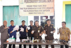  Kejari Muba Musnahkan Barang Bukti dari 110 Perkara, Kasus Ini Masih yang Terbanyak