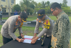 Polres OKI Serahkan Personil dan Kendaraan Operasional untuk Pengawalan Calon Bupati dan Wakil Bupati. 