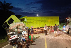Pecah Ban, Tabrakan Beruntun Lumpuhkan Jalintim Banyuasin Subuh Hari