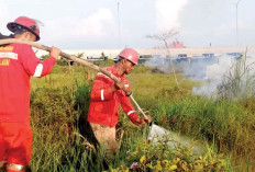 Andalkan Sumber Air Kanal, Muncul Dua Lokasi Karhutla Baru, BPBD OI Lakukan Pemadaman 