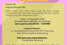 BNI Hadirkan Layanan O-Branch Akhir Pekan di Palembang