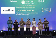  Smartfren Raih Penghargaan TOP CSR Bintang 4 dan TOP Leader on CSR Commitment 2024