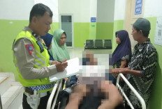 Nahas, Handphone Dijambret, Pasutri Asal Palembang Kecelakaan di Sukadana, Motor Hancur dan Luka Parah