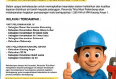 Jadwal dan Wilayah Terdampak Gangguan Air Bersih di Palembang Rabu, 19 November 2025