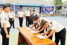 Cegah Halinar, Jajaran Rutan Kelas 1 Palembang Tandatangani Fakta Integritas