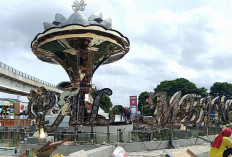 Tak Selesai Akhir Tahun, Keindahan Tugu Baru Bundaran Air Mancur Sudah Terlihat