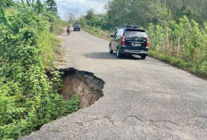Jalan Poros Pendopo–Tebing Tinggi Nyaris Putus