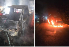 Diduga Korsleting,  Mobil Pick Up Terbakar, Terjadi di Megang Sakti