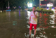 Gulung Celana hingga Atas Lutut, Pj Wali Kota Palembang Ratu Dewa Turun Sendiri Tinjau Banjir di Malam Hari