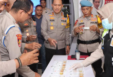 Anggota Propam Polres Banyuasin Jalani Tes Urine Mendadak, Hasilnya Memuaskan