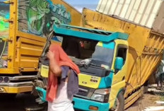 2 Truk Bertabrakan di Jalintim Palembang–Jambi, Lalu Lintas Lumpuh 24 Jam