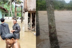 BAHAYA! Capai 7 Meter, Banjir Bandang di Kabupaten Muratara Sumsel Paksa Warga Mengungsi ke Bukit