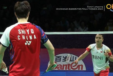 Hasil Final Piala Thomas 2024: Ginting Dihadang Shi Yu Qi dengan 2 Set Langsung, Indonesia Tertinggal 0-1