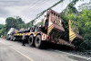 Trailer Alat Berat Terperosok, Arus Lalin Macet