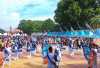 Aksi Atraktif Marching Band Bahana Muda Palembang Bakar Semangat Peserta Jalan Sehat HUT 31 Sumatera Ekspres